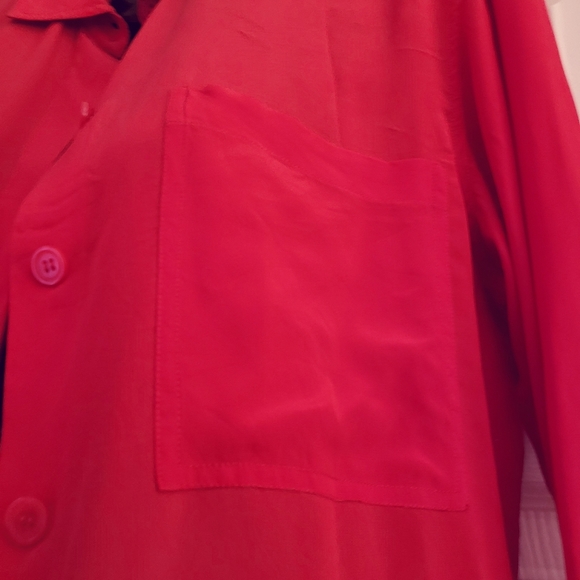 Vintage Red Silk Blouse - Picture 5 of 9